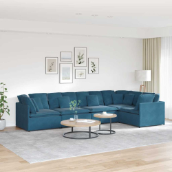 Sofa modułowa z poduszkami Velvet Blue