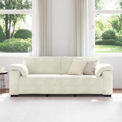 Sofa 3-osobowa, kremowa, 178 cm, aksamit
