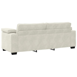 Sofa 3-osobowa, kremowa, 178 cm, aksamit