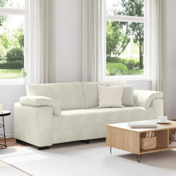 Sofa 3-osobowa, kremowa, 178 cm, aksamit