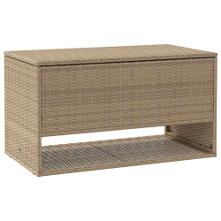 Skrzynka na poduszki ogrodowe beżowa 100x55x55,5 cm polirattan
