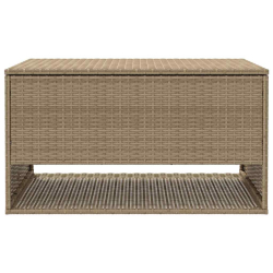 Skrzynka na poduszki ogrodowe beżowa 100x55x55,5 cm polirattan