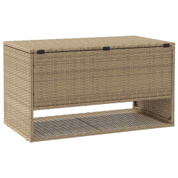 Skrzynka na poduszki ogrodowe beżowa 100x55x55,5 cm polirattan
