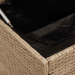 Skrzynka na poduszki ogrodowe beżowa 100x55x55,5 cm polirattan