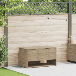 Skrzynka na poduszki ogrodowe beżowa 100x55x55,5 cm polirattan