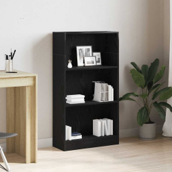 Regał biblioteczny Czarny Dąb 60x24x109 cm Drewno klejone