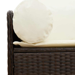 Sofa ogrodowa z poduszkami, 3-osobowa, brązowa, polirattan