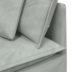 Sofa modułowa z poduszkami aksamitna jasnoszara
