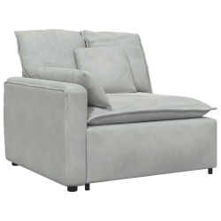 Sofa modułowa z poduszkami aksamitna jasnoszara