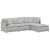 Sofa modułowa z podnóżkiem i poduszkami Velvet Light Grey