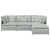 Sofa modułowa z podnóżkiem i poduszkami Velvet Light Grey