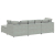 Sofa modułowa z podnóżkiem i poduszkami Velvet Light Grey