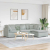 Sofa modułowa z podnóżkiem i poduszkami Velvet Light Grey