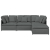 Sofa modułowa z podnóżkiem i poduszkami Tkanina Ciemnoszara