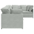 Sofa modułowa z poduszkami aksamitna jasnoszara