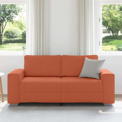 Sofa dwuosobowa, czerwono-pomarańczowa, 140 cm