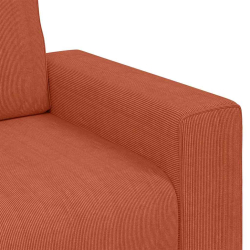 Sofa dwuosobowa, czerwono-pomarańczowa, 140 cm