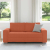 Sofa dwuosobowa, czerwono-pomarańczowa, 140 cm