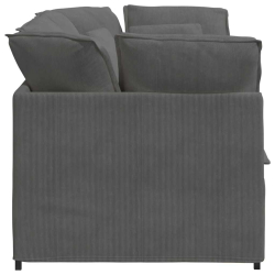 Sofa modułowa z poduszkami Tkanina sztruksowa Ciemnoszara