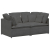 Sofa modułowa z poduszkami Tkanina sztruksowa Ciemnoszara