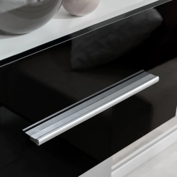 Meblościanka pod TV z LED, 4 części, wysoki połysk, czarna