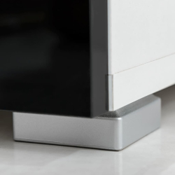 Meblościanka pod TV z LED, 4 części, wysoki połysk, czarna