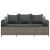 3-osobowa sofa ogrodowa z poduszkami, szara, polirattan