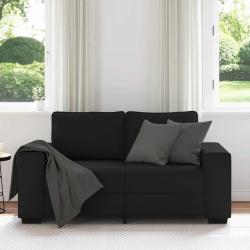Sofa 2-osobowa Czarna 120 cm Tkanina