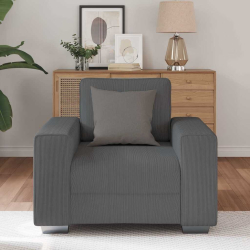 Sofa Fotel Ciemnoszary 59 cm Tkanina Corduroy