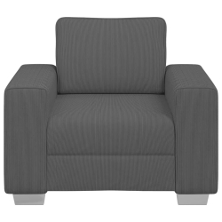Sofa Fotel Ciemnoszary 59 cm Tkanina Corduroy