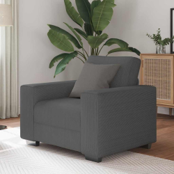 Sofa Fotel Ciemnoszary 59 cm Tkanina Corduroy
