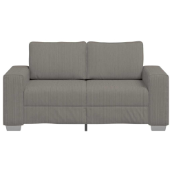 Sofa dwuosobowa jasnoszara 120 cm Tkanina sztruksowa