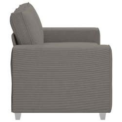 Sofa dwuosobowa jasnoszara 120 cm Tkanina sztruksowa