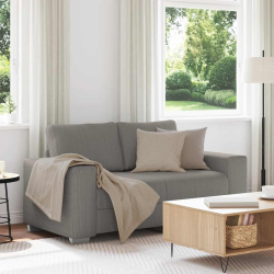 Sofa dwuosobowa jasnoszara 120 cm Tkanina sztruksowa