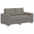 Sofa dwuosobowa jasnoszara 120 cm Tkanina sztruksowa