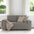 Sofa dwuosobowa jasnoszara 120 cm Tkanina sztruksowa