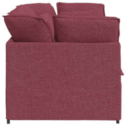 Sofa modułowa z poduszkami Tkanina wino czerwone