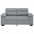 Sofa 2-osobowa Jasnoszara 120 cm Tkanina