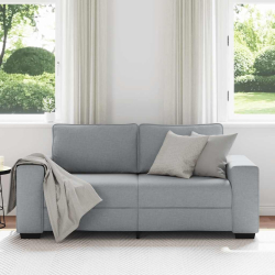 Sofa 2-osobowa, jasnoszara, 140 cm, tapicerowana tkaniną