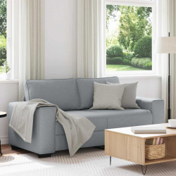 Sofa 2-osobowa, jasnoszara, 140 cm, tapicerowana tkaniną