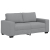 Sofa 2-osobowa, jasnoszara, 140 cm, tapicerowana tkaniną