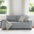 Sofa 2-osobowa, jasnoszara, 140 cm, tapicerowana tkaniną