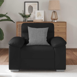 Fotel, czarny, 60 cm, obity sztuczną skórą