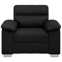 Fotel, czarny, 60 cm, obity sztuczną skórą
