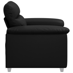 Fotel, czarny, 60 cm, obity sztuczną skórą