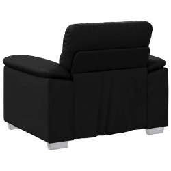 Fotel, czarny, 60 cm, obity sztuczną skórą