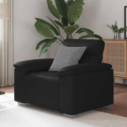 Fotel, czarny, 60 cm, obity sztuczną skórą