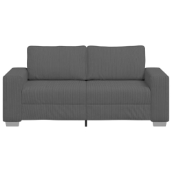 Sofa dwuosobowa Ciemnoszara 140 cm Tkanina sztruksowa
