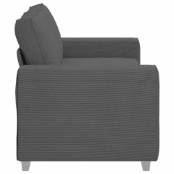 Sofa dwuosobowa Ciemnoszara 140 cm Tkanina sztruksowa