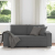 Sofa dwuosobowa Ciemnoszara 140 cm Tkanina sztruksowa